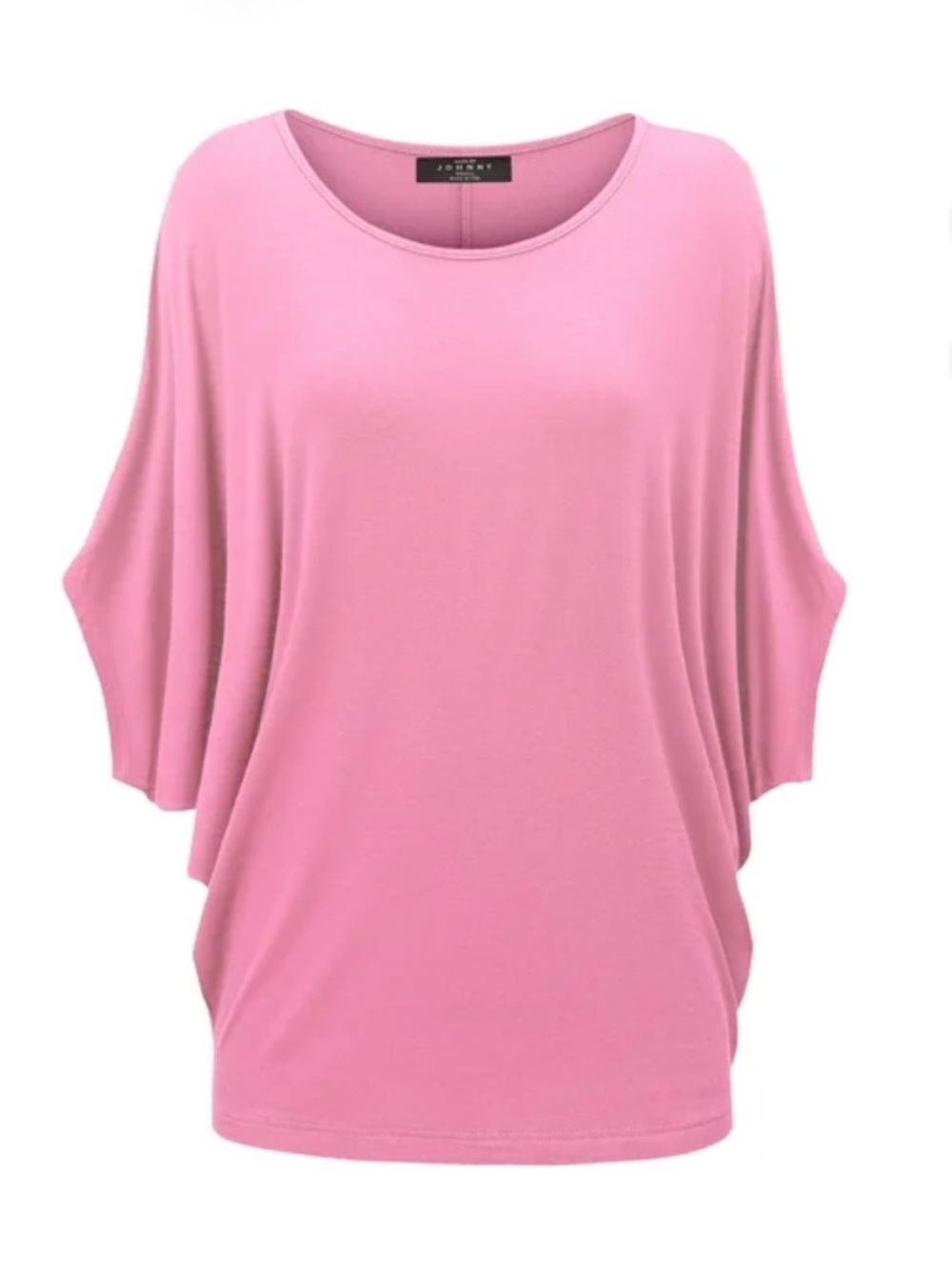 Made by Johnny Women's Scoop Neck Half Sleeve Batwing Dolman Top L PINK NWT